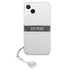 Guess GUHCP13SKB4GGR iPhone 13 mini 5,4 Transparent hardcase 4G Grey Strap Charm